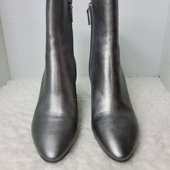 Yves Saint Laurent YSL Womens Size 8.5 Boots Gunmetal Gray Lou Zipper Bootie - Picture 2 of 12